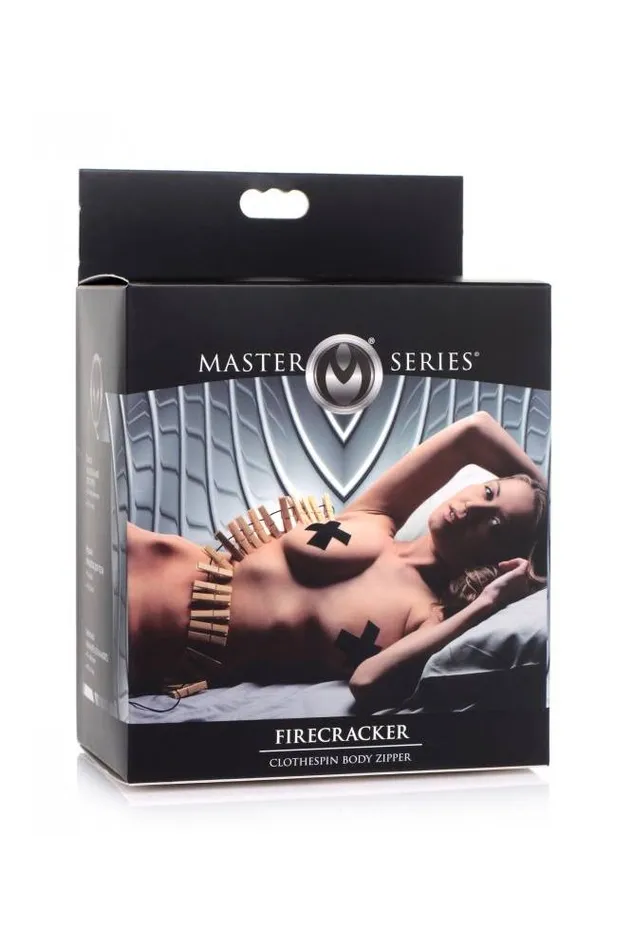 Male Sex Toys XR Brands Master Series Firecracker Clothespin Body Zipper Beige XR Brands