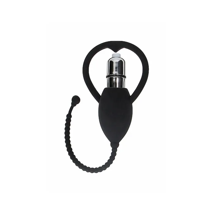 Shots America LLC Anal Ouch Urethral Sounding Vibrating Bullet Plug Black
