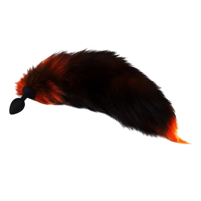 Anal Love Plugs Black Orange Fox Tail 16 Anal Love Plugs Black Orange Fox Tail 16