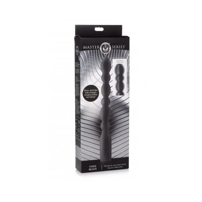 Master Series Anal Master Series Viper Beads Premium Silicone Anal Beads Vibrator Black