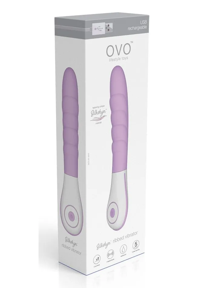 OVO Female Sex Toys OVO Silkskyn Rechargeable Silicone Ribbed Vibrator